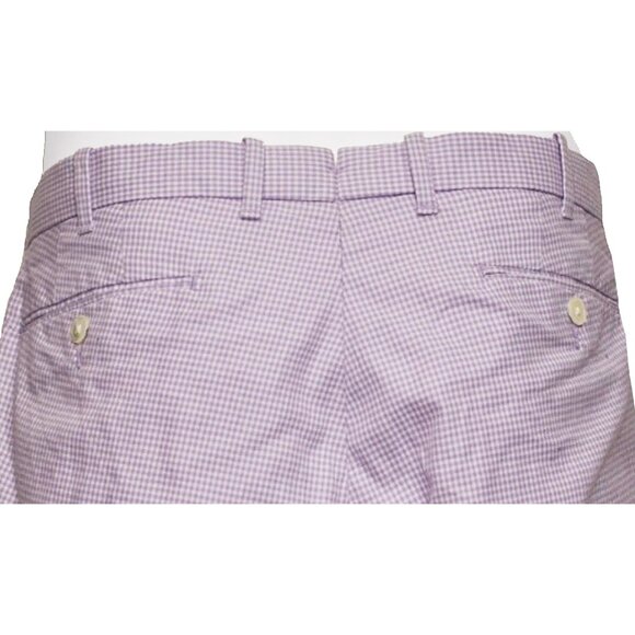 NEW Polo Ralph Lauren Gingham Shorts! 36 40 Purple & White Check Slim GI Style - Picture 2 of 3